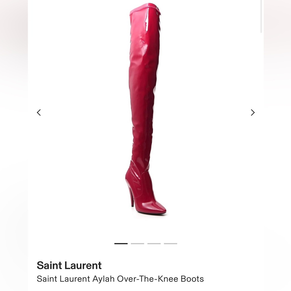 YSL Saint Laurent Aylah Over the knee red boots